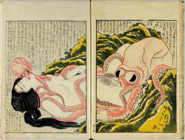 Кацусика Хокусай, Женщина и осьминог